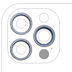 Back Camera Bezel Ring Only Compatible For iPhone 12 Pro (Pacific Blue) (3 Piece Set) (10 Pack)