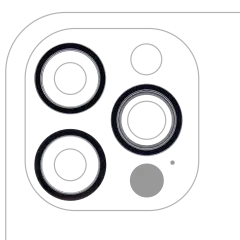 Back Camera Bezel Ring Only Compatible For iPhone 12 Pro (Graphite) (3 Piece Set) (10 Pack)