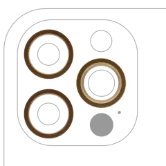 Back Camera Bezel Ring Only Compatible For iPhone 12 Pro (Gold) (3 Piece Set) (10 Pack)