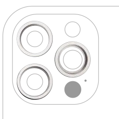 Back Camera Bezel Ring Only Compatible For iPhone 12 Pro (Silver) (3 Piece Set) (10 Pack)