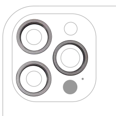 Back Camera Bezel Ring Only Compatible For iPhone 12 Pro Max (Graphite) (3 Piece Set) (10 Pack)