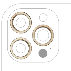 Back Camera Bezel Ring Only Compatible For iPhone 12 Pro Max (Gold) (3 Piece Set) (10 Pack)