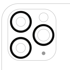 Back Camera Bezel Ring Only Compatible For iPhone 11 Pro / 11 Pro Max (Black) (3 Piece Set) (10 Pack)