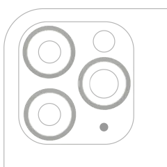 Back Camera Bezel Ring Only Compatible For iPhone 11 Pro / 11 Pro Max (White) (3 Piece Set) (10 Pack)