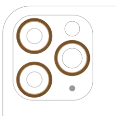 Back Camera Bezel Ring Only Compatible For iPhone 11 Pro / 11 Pro Max (Gold) (3 Piece Set) (10 Pack)