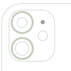 Back Camera Bezel Ring Only Compatible For iPhone 11 (Green) (2 Piece Set) (10 Pack)