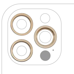 Back Camera Bezel Ring Only Compatible For iPhone 12 Pro (Gold) (3 Piece Set)