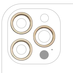 Back Camera Bezel Ring Only Compatible For iPhone 12 Pro Max (Gold) (3 Piece Set)