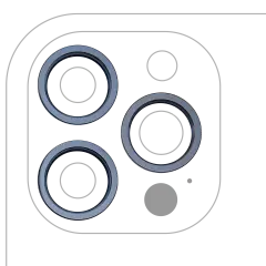 Back Camera Bezel Ring Only Compatible For iPhone 12 Pro Max (Pacific Blue) (3 Piece Set)