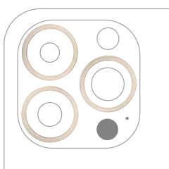 Back Camera Bezel Ring Only Compatible For iPhone 13 Pro / 13 Pro Max (Gold) (3 Piece Set)