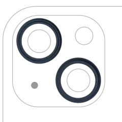 Back Camera Bezel Ring Only Compatible For iPhone 13 / 13 Mini (Midnight) (2 Piece Set)