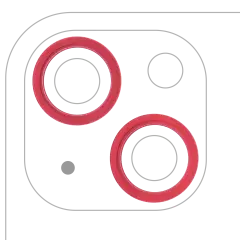 Back Camera Bezel Ring Only Compatible For iPhone 13 / 13 Mini (Red) (2 Piece Set)