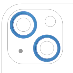 Back Camera Bezel Ring Only Compatible For iPhone 13 / 13 Mini (Blue) (2 Piece Set)