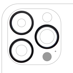 Back Camera Bezel Ring Only Compatible For iPhone 14 Pro / 14 Pro Max (Space Black) (3 Piece Set)