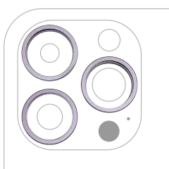 Back Camera Bezel Ring Only Compatible For iPhone 14 Pro / 14 Pro Max (Deep Purple) (3 Piece Set)