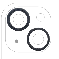 Back Camera Bezel Ring Only Compatible For iPhone 14 / 14 Plus (Midnight) (2 Piece Set)