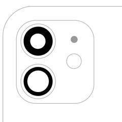 Back Camera Lens (Glass Only) With Adhesive Compatible For iPhone 12 / 12 Mini (2 Piece Set) (Aftermarket Plus)