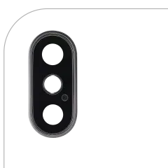 Back Camera Lens With Bracket & Bezel Compatible For iPhone XS / XS Max (Silver) (Real Sapphire l Premium)
