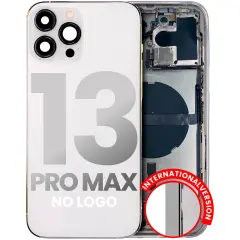 Back Housing W/ Small Components Pre-Installed Compatible For iPhone 13 Pro Max (No Logo) (Aftermarket Plus) (International Version) (Silver)