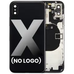 Back Housing W/ Small Components Pre-Installed Compatible For iPhone X (No Logo) (Aftermarket Plus) (Space Gray)