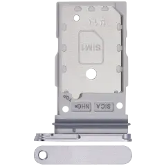 Dual Sim Card Tray Compatible For Samsung Galaxy S25 / S25 Plus (Premium) (Silver Shadow)