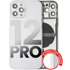 Back Housing W/ Small Components Pre-Installed Compatible For iPhone 12 Pro (International Version) (Used OEM Pull: Grade C) (Silver)