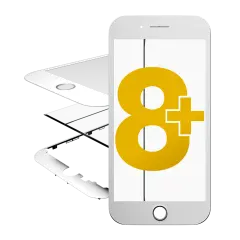 Glass with Frame / OCA / Polarizer Pre-Installed Compatible For iPhone 8 Plus (White)