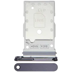 Dual Sim Card Tray Compatible For Samsung Galaxy S25 / S25 Plus (Premium) (Black)