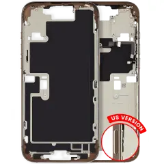 Mid-Frame Housing With Power And Volume Button Compatible For iPhone 16 Pro max (US Version) (Used OEM Pull: Grade A) (Desert Titanium)