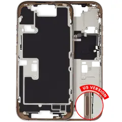 Mid-Frame Housing With Power And Volume Button Compatible For iPhone 16 Pro (US Version) (Used OEM Pull: Grade A) (Desert Titanium)