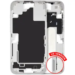 Mid-Frame Housing With Power And Volume Button Compatible For iPhone 16 Plus (US Version) (Used OEM Pull: Grade A) (White)