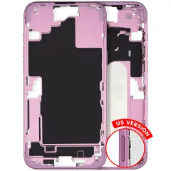 Mid-Frame Housing With Power And Volume Button Compatible For iPhone 16 Plus (US Version) (Used OEM Pull: Grade A) (Pink)