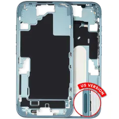 Mid-Frame Housing With Power And Volume Button Compatible For iPhone 16 (US Version) (Used OEM Pull: Grade A) (Teal)