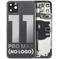 Back Housing W/ Small Components Pre-Installed Compatible For iPhone 11 Pro Max (No Logo) (Aftermarket Plus) (Space Gray)