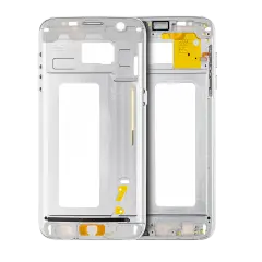 Mid-Frame Housing Compatible For Samsung Galaxy S7 Edge (With Small Parts) (White)