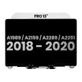 Complete LCD Display Assembly Compatible For MacBook Pro 13" (A1989 / Late 2018 / Early 2019) (A2159 / Mid 2019) (A2289 / A2251 / Mid 2020) (Used OEM Pull: Grade B) (Silver)