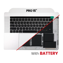Top Case Assembly With Battery And Keyboard Compatible For MacBook Pro 15" Touch Bar (A1707 / Late 2016 / Mid 2017) (US Keyboard) (Used OEM Pull: Grade A) (Silver)