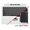 Top Case Assembly With Battery And Keyboard Compatible For MacBook Air 13" Retina (A1932 / Late 2018 / Early 2019 / Mid 2019) (US English) (Used OEM Pull: Grade New) (Silver)