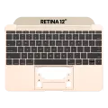 Top Case With Keyboard And Microphone Compatible For MacBook Retina 12" (A1534 / Early 2016 / Mid 2017) (US English) (Used OEM Pull: Grade B/C) (Gold)