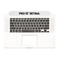 Top Case With Keyboard And Microphone Compatible For MacBook Pro 15" Retina (A1398 / Late 2013 / Mid 2014) (US English) (Used OEM Pull: Grade New)
