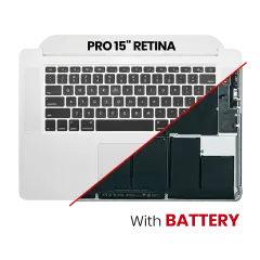 Top Case Assembly With Battery And Keyboard Compatible For MacBook Pro 15" Retina (A1398 / Mid 2015) (US Keyboard) (Used OEM Pull: Grade B/C)