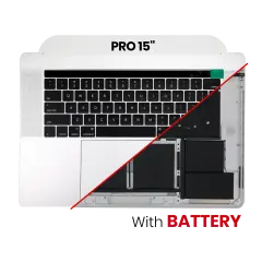 Top Case Assembly With Battery And Keyboard Compatible For MacBook Pro 15" Touch Bar (A1707 / Late 2016 / Mid 2017) (US Keyboard) (Used OEM Pull: Grade B/C) (Space Gray)