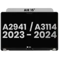 Complete LCD Display Assembly Compatible For MacBook Air 15" (A2941 / Mid 2023) / Air 15" (A3114 / Mid 2024) (Used OEM Pull: Grade A) (Silver)