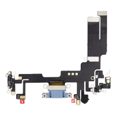 Charging Port Flex Cable Compatible For iPhone 14 (Used OEM Pull) (Blue)