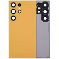 Back Cover Glass With Camera Lens Compatible For Samsung Galaxy S24 Ultra 5G (No Logo) (Aftermarket Plus) (Titanium Orange)