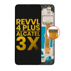 LCD Assembly With Frame Compatible For T-Mobile Revvl 4 Plus (5062 / 2020) / Alcatel 3X (5061 / 2020) (Refurbished) (Black)