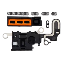 Loudspeaker / Mic Mesh Compatible For iPhone 15 Plus (Black) (10 Pack)