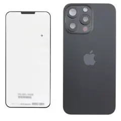 Back Glass With Steel Plate With Wireless NFC Charging MagSafe Magnet &amp; Flashlight Flex Compatible For IPhone 15 Pro Max (Genuine OEM) (Titanium Black)