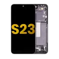 OLED Assembly With Frame Compatible For Samsung Galaxy S23 5G (US & International) (Refurbished) (Phantom Black)