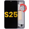 OLED Assembly With Frame Compatible For Samsung Galaxy S25 5G (US & International Version) (Refurbished) (Icy Blue)